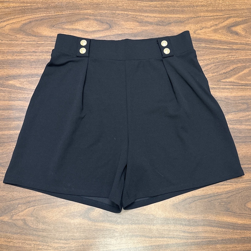 H&M Elastic Waist Black Shorts - Sz L